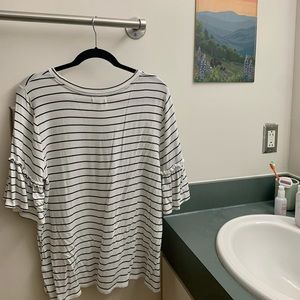 Striped summer tee with peplum sleeves!